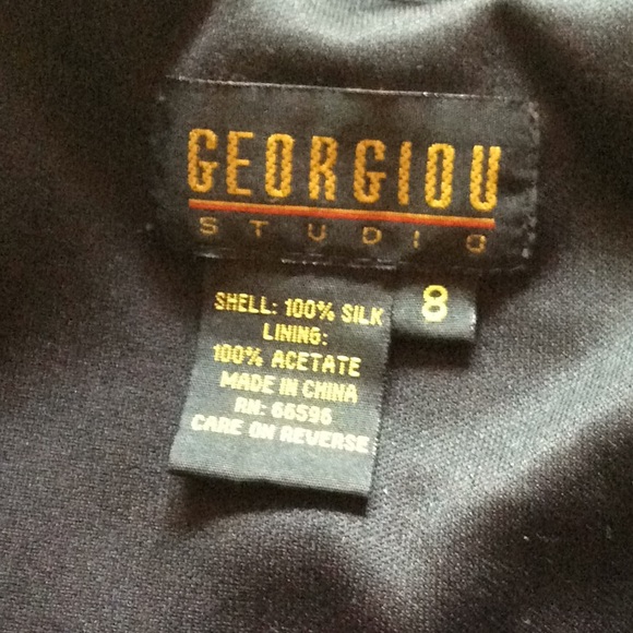 Vintage GEORGIOU Studios Silk Ruffle Dress US 8 - Picture 4 of 5